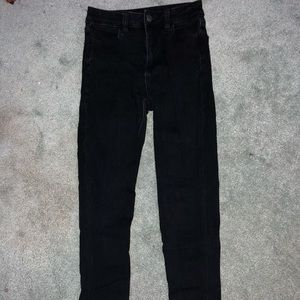 super high rise black aeo jeans